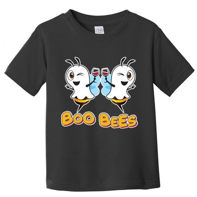 Wine Boo Bees Funny Ghost Toddler T-Shirt