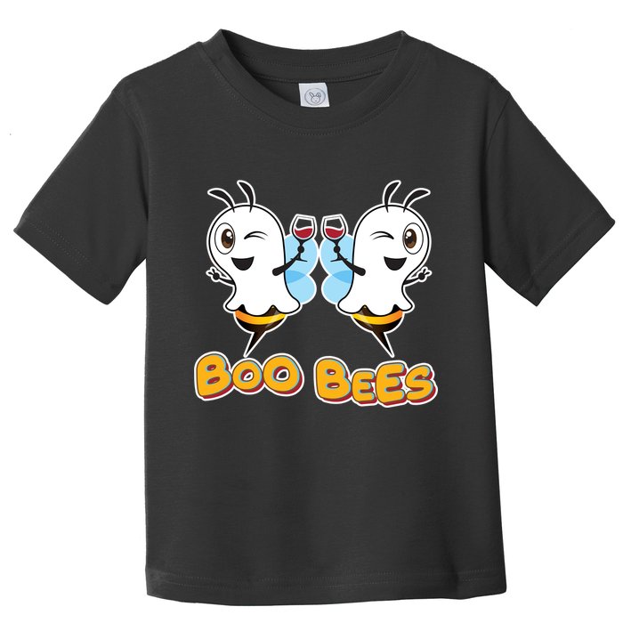 Wine Boo Bees Funny Ghost Toddler T-Shirt