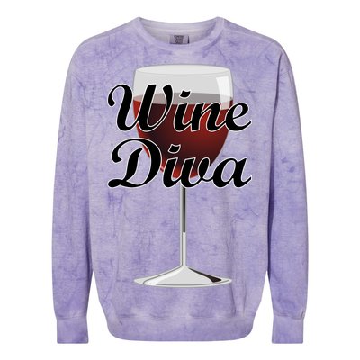 Wine Diva Colorblast Crewneck Sweatshirt