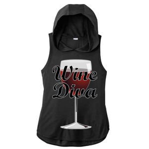 Wine Diva Ladies PosiCharge Tri-Blend Wicking Draft Hoodie Tank