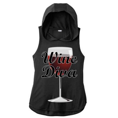 Wine Diva Ladies PosiCharge Tri-Blend Wicking Draft Hoodie Tank