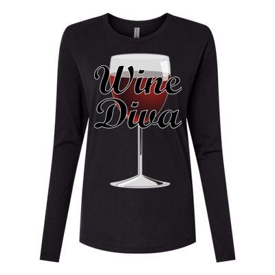 Wine Diva Womens Cotton Relaxed Long Sleeve T-Shirt