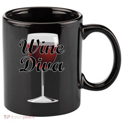 Wine Diva 11oz C Handle Ceramic Mug