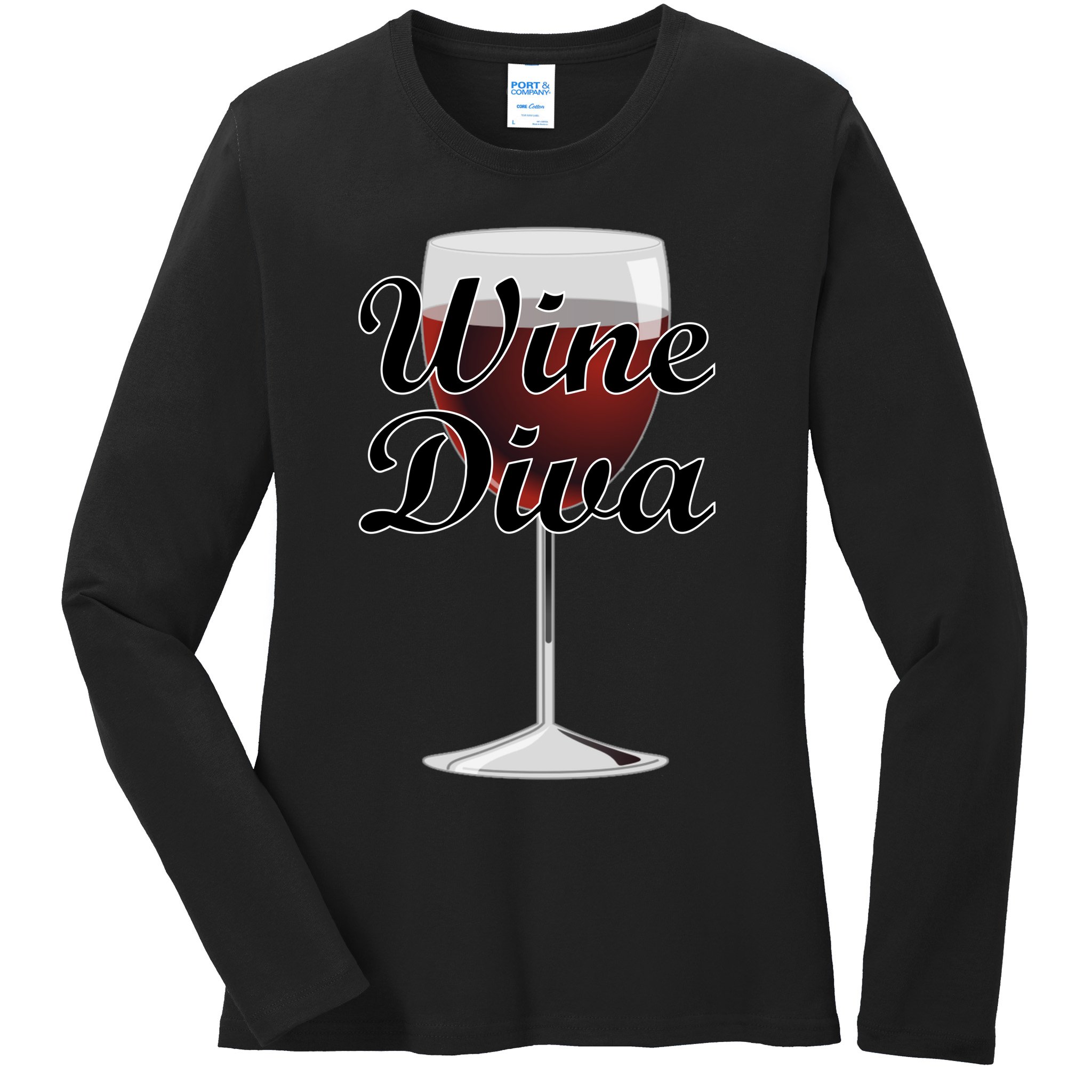 Wine Diva Ladies Long Sleeve Shirt