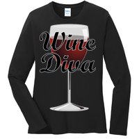 Wine Diva Ladies Long Sleeve Shirt