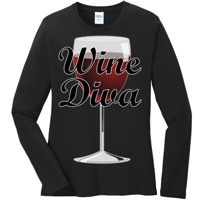 Wine Diva Ladies Long Sleeve Shirt