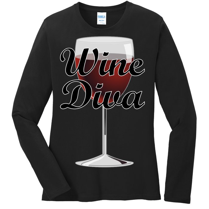 Wine Diva Ladies Long Sleeve Shirt