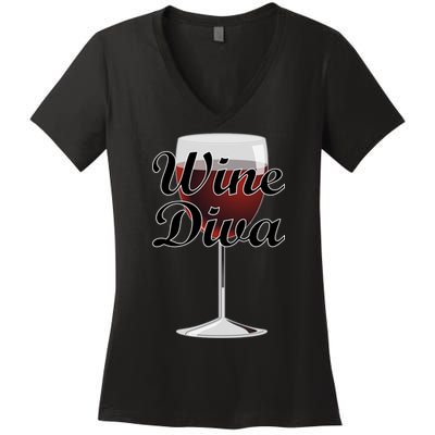 Wine Diva Women's V-Neck T-Shirt