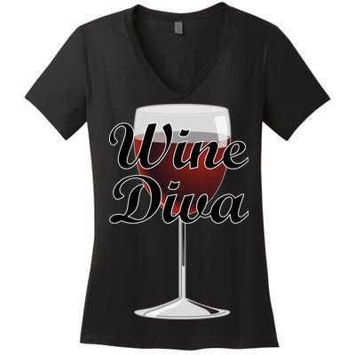 Wine Diva Women's V-Neck T-Shirt