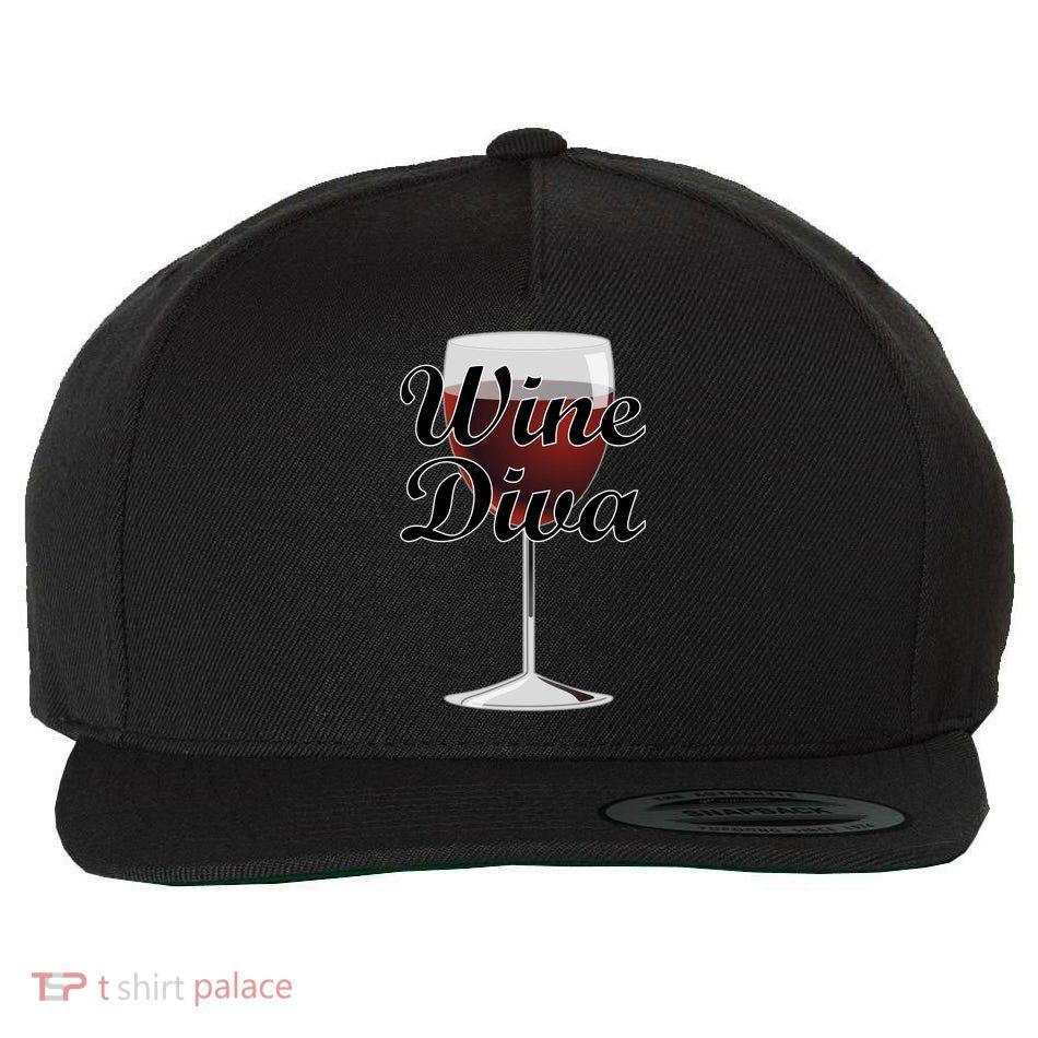 Wine Diva Wool Snapback Cap