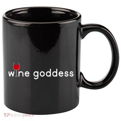 Wine Goddess 11oz C Handle Ceramic Mug