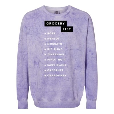 Wine Grocery List Colorblast Crewneck Sweatshirt