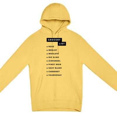 Wine Grocery List Premium Pullover Hoodie