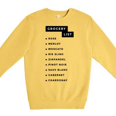 Wine Grocery List Premium Crewneck Sweatshirt