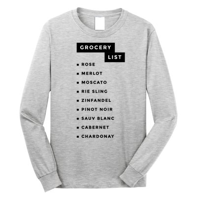 Wine Grocery List Long Sleeve Shirt