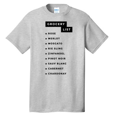 Wine Grocery List Tall T-Shirt