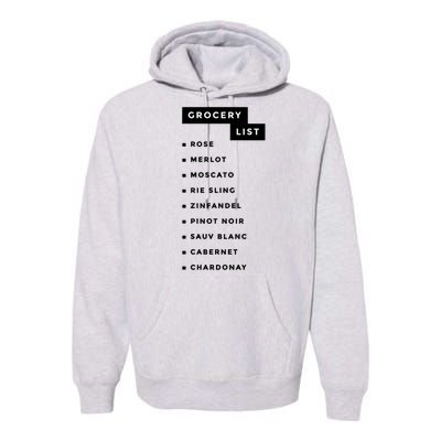 Wine Grocery List Premium Hoodie