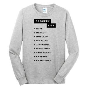 Wine Grocery List Tall Long Sleeve T-Shirt