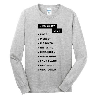 Wine Grocery List Tall Long Sleeve T-Shirt