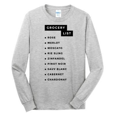 Wine Grocery List Tall Long Sleeve T-Shirt