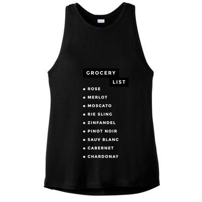Wine Grocery List Ladies PosiCharge Tri-Blend Wicking Tank