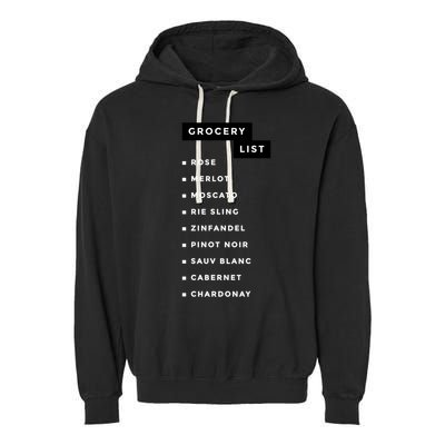 Wine Grocery List Garment-Dyed Fleece Hoodie