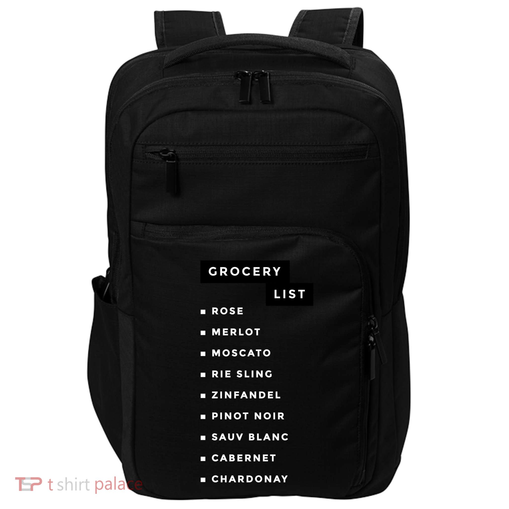 Wine Grocery List Impact Tech Backpack