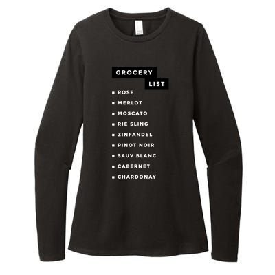 Wine Grocery List Womens CVC Long Sleeve Shirt