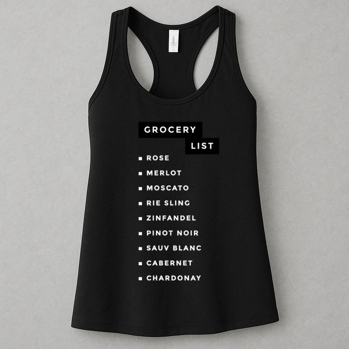 Wine Grocery List Womens Tank Top
