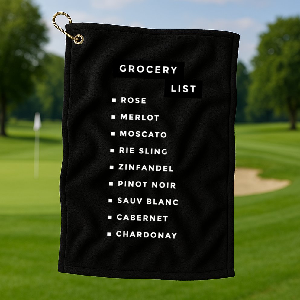 Wine Grocery List Golf Towel