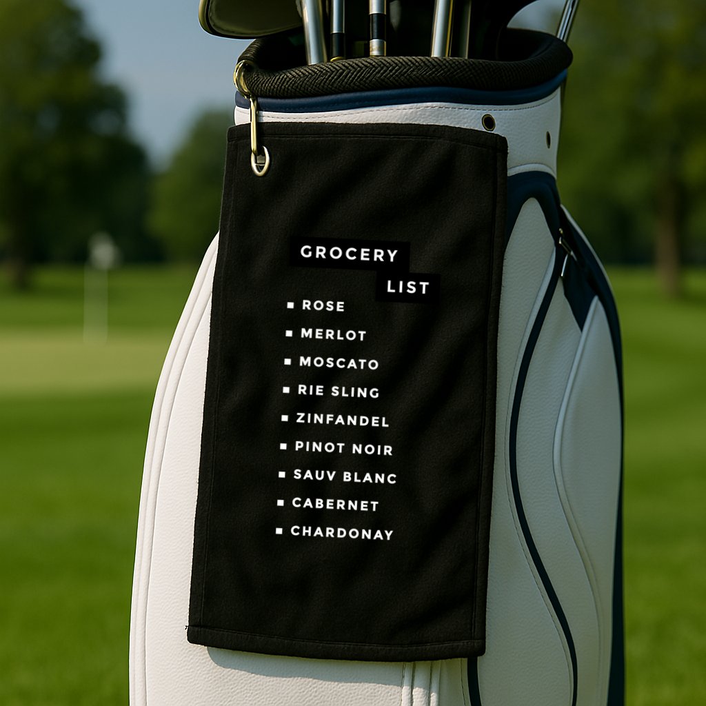 Wine Grocery List Golf Towel