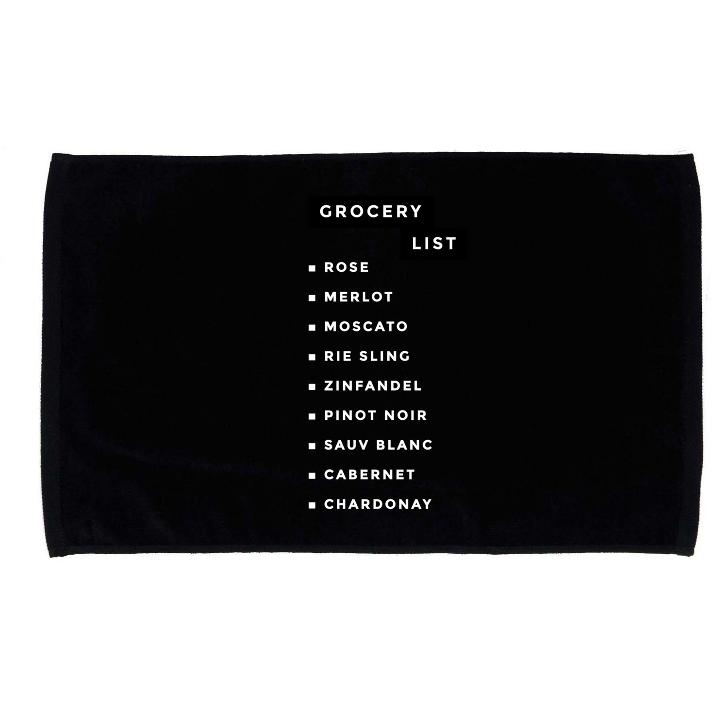 Wine Grocery List Microfiber Hand Towel