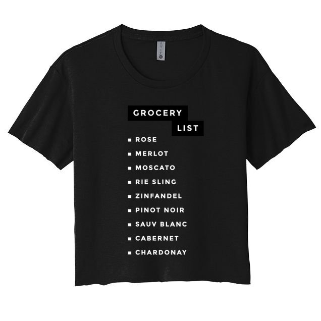 Wine Grocery List Crop Top