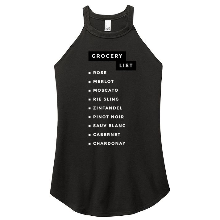 Wine Grocery List Women's Perfect Tri Rocker Tank