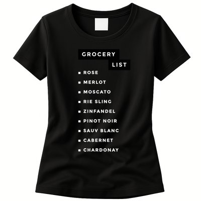 Wine Grocery List Womens T-Shirt
