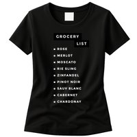 Wine Grocery List Womens T-Shirt