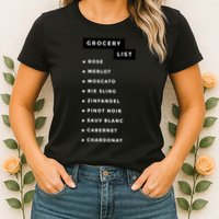 Wine Grocery List Womens T-Shirt