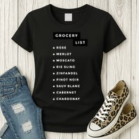 Wine Grocery List Womens T-Shirt