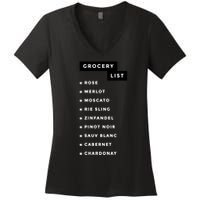 Wine Grocery List Women's V-Neck T-Shirt