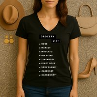 Wine Grocery List Women's V-Neck T-Shirt