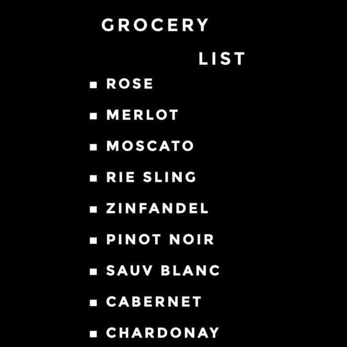 Wine Grocery List Women's V-Neck T-Shirt