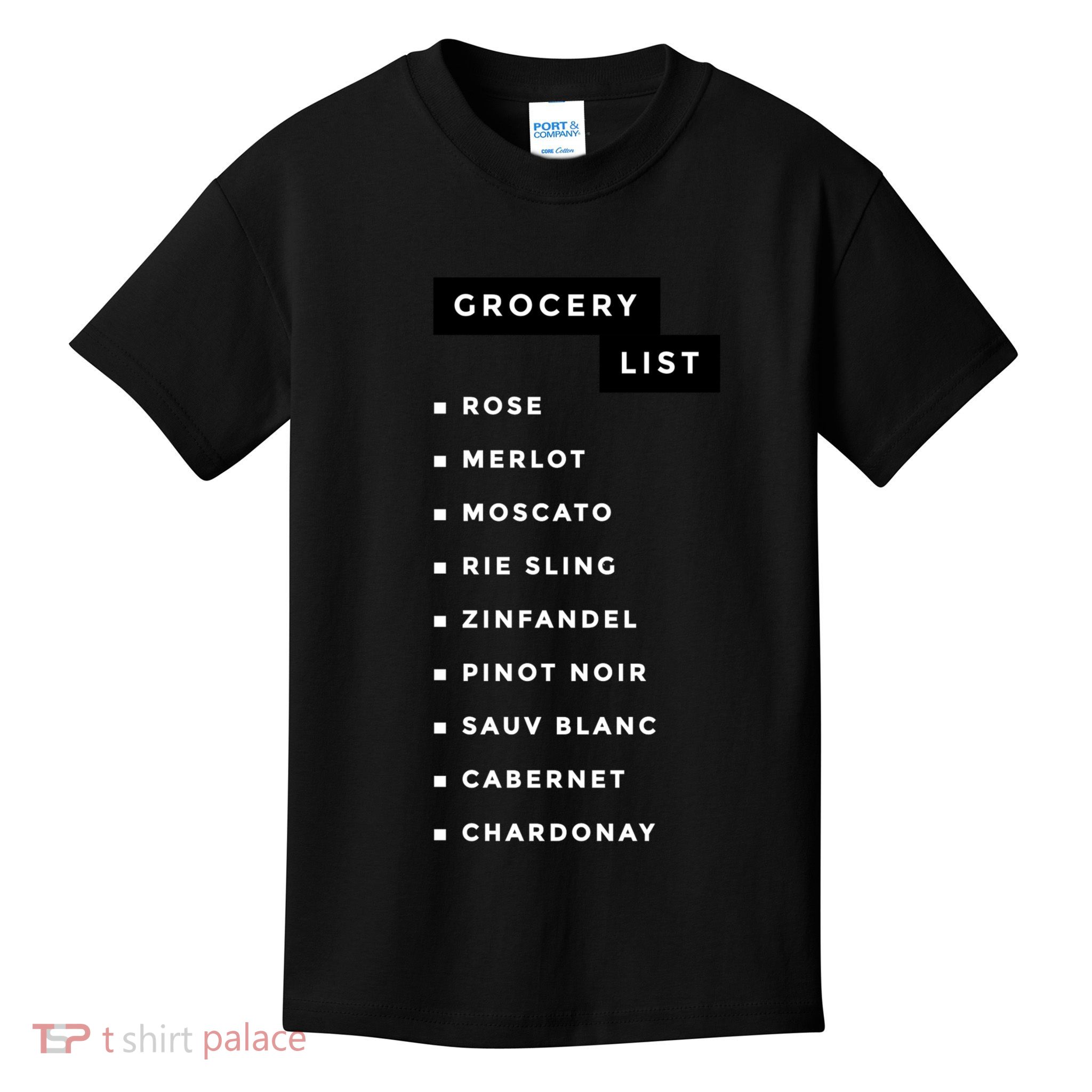 Wine Grocery List Kids T-Shirt