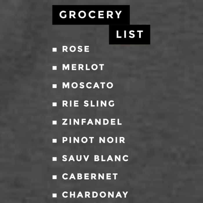 Wine Grocery List Vector Backpack