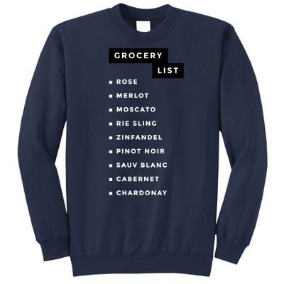 Wine Grocery List Sweatshirt