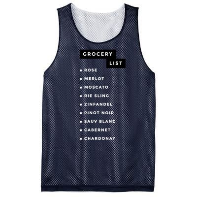 Wine Grocery List Mesh Reversible Basketball Jersey Tank