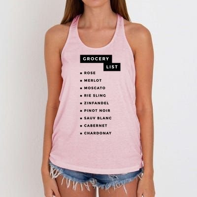 Wine Grocery List Women's Knotted Racerback Tank