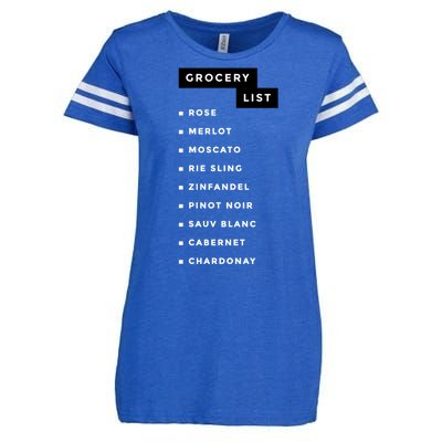 Wine Grocery List Enza Ladies Jersey Football T-Shirt