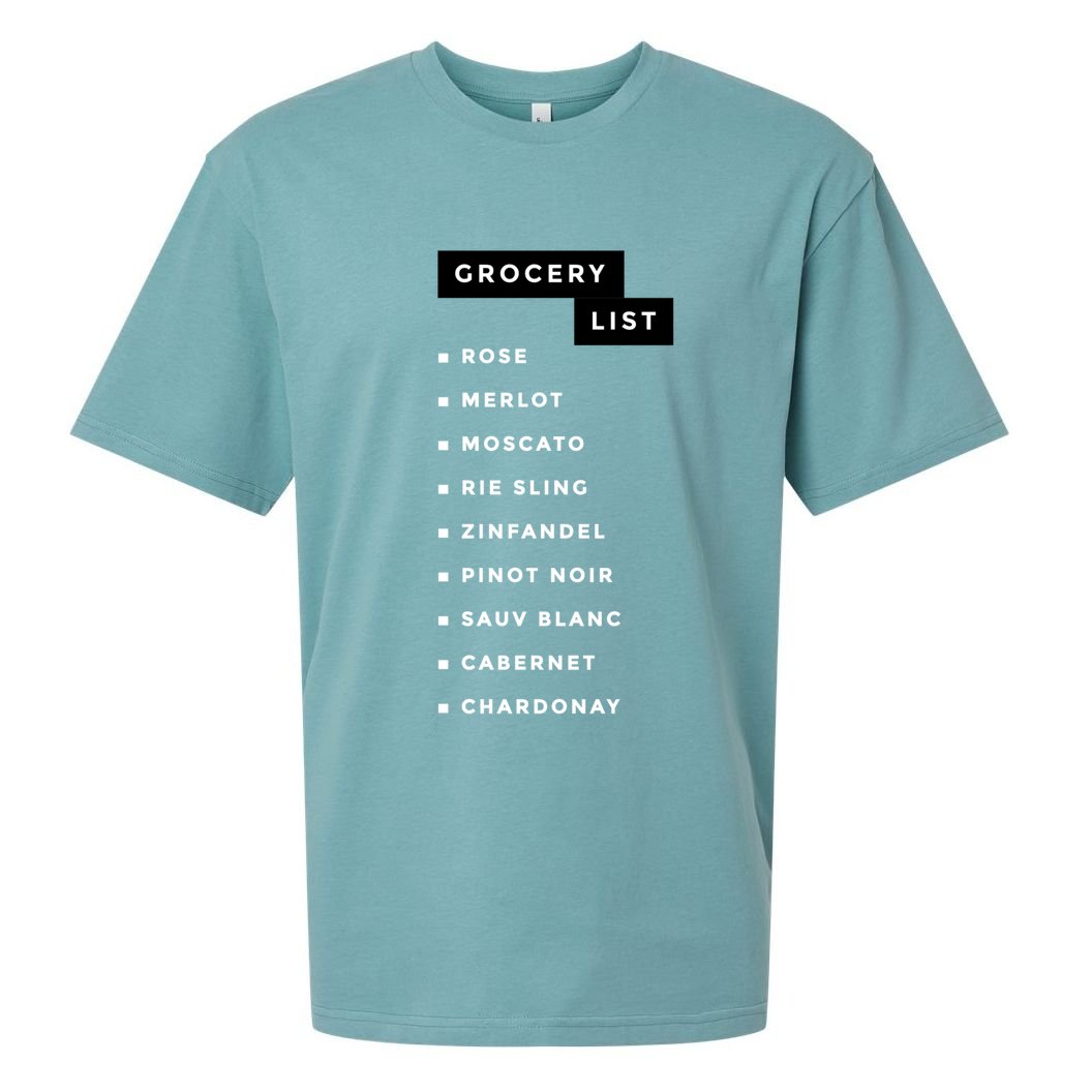 Wine Grocery List Sueded Cloud Jersey T-Shirt