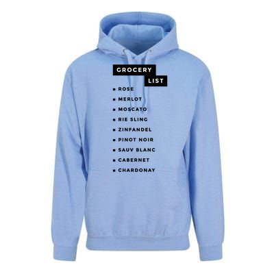 Wine Grocery List Unisex Surf Hoodie