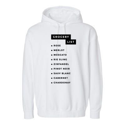 Wine Grocery List Garment-Dyed Fleece Hoodie